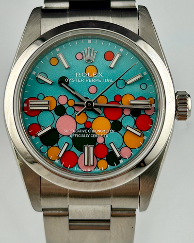 Rolex Oyster Perpetual 31MM Aftermarket Turquoise "Celebration" Dial Oyster Bracelet (77080)