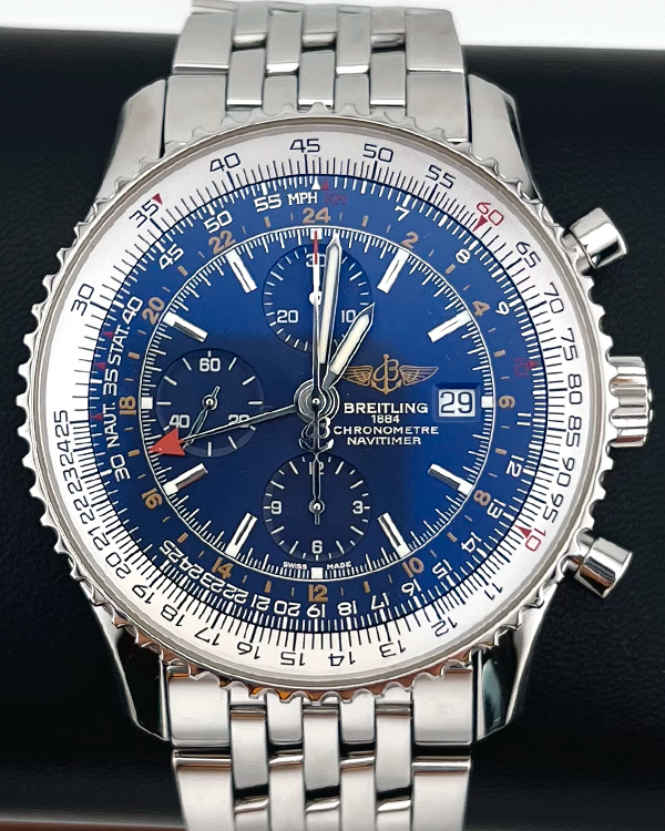 2015 Breitling Navitimer World 46MM Blue Dial Steel Bracelet (A2432212/C651)