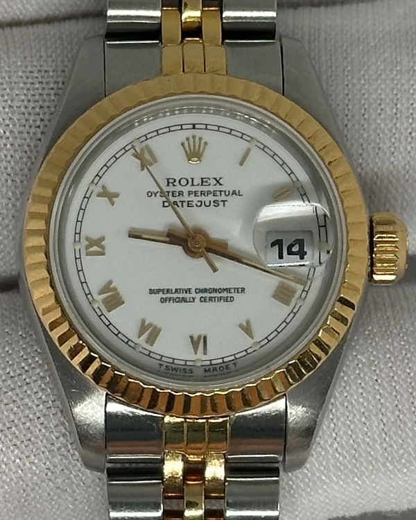 Rolex Lady-Datejust 26MM White Dial Two-Tone Jubilee Bracelet (69173)