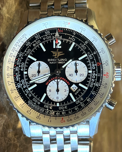 2003 Breitling Navitimer "50th Anniversary" 42MM Black Dial Steel Bracelet (A41322)