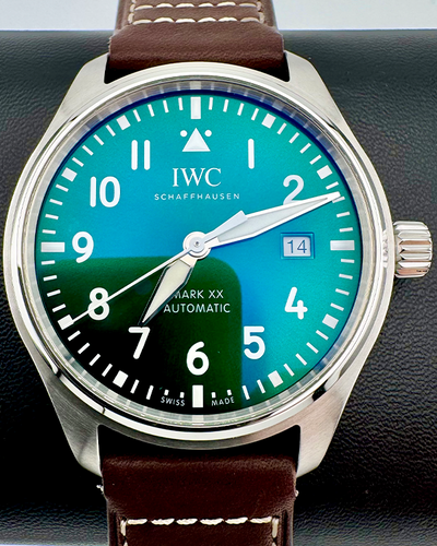 No Reserve - 2024 IWC Schaffhausen Pilot  Mark XX 40MM Green Dial Leather Strap (IW328205)