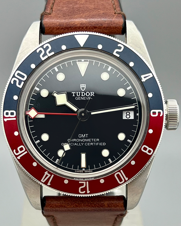 No Reserve - 2019 Tudor Black Bay GMT "Pepsi" 41MM Black Dial Leather Strap (79830RB)