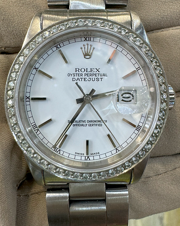 1988 (R Serial) Rolex Datejust 36MM White Dial Oyster Bracelet (16220)