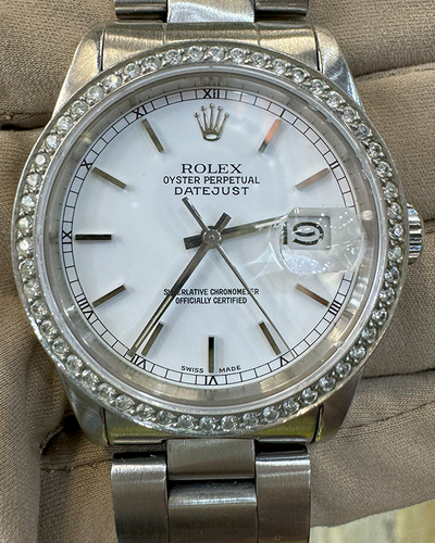 1988 (R89 Mill. Serial) Rolex Datejust 36MM White Dial Oyster Bracelet (16220)