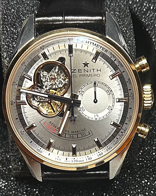 Zenith El Primero Chronomaster 42MM Silver Dial Leather Strap  (51.2080.4021/01.C494)