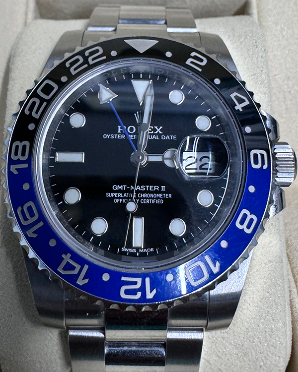 2018 Rolex GMT-Master II "Batman" 40MM Black Dial Oyster Bracelet (116710BLNR)