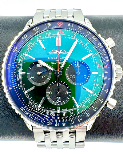 2024 Breitling Navitimer 1 B01 Chronograph 46MM Green Dial Steel Bracelet (AB0137241L1A1)