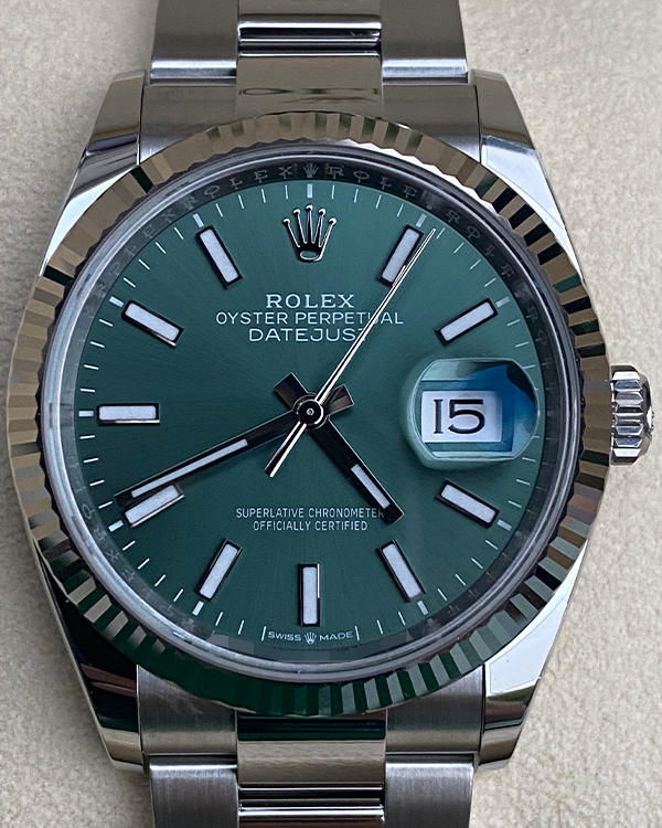 2024 Rolex Datejust 36MM Mint Green Dial Oyster Bracelet (126234)