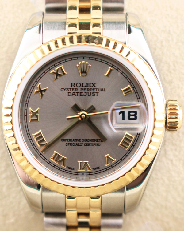 2007 (D Serial) Rolex Lady-Datejust 26MM Grey Dial Two-Tone Jubilee Bracelet (179173)