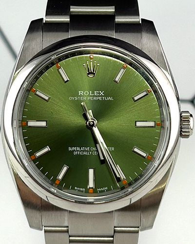 2017 Rolex Oyster Perpetual 34MM Green Dial Oyster Bracelet (114200)