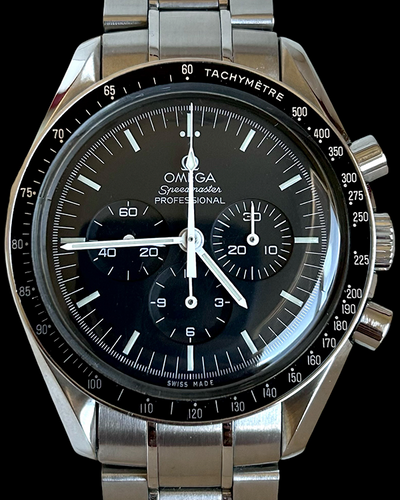 No Reserve- Omega Speedmaster Professional Moonwatch 42MM Black Dial Steel Bracelet (3570.50.00)