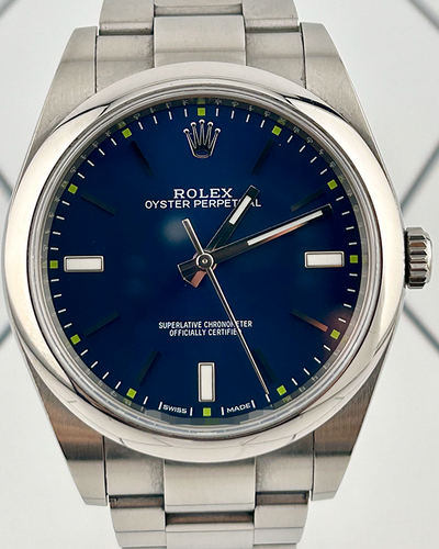 2016 Rolex Oyster Perpetual 39MM Blue Dial Oyster Bracelet (114300)