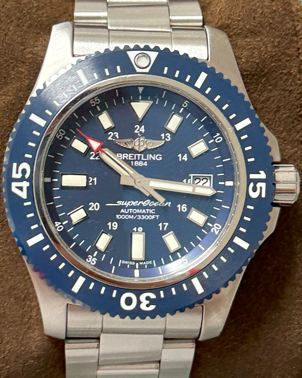 2017 Breitling Superocean 44MM Blue Dial Steel Bracelet (Y1739316/C959)