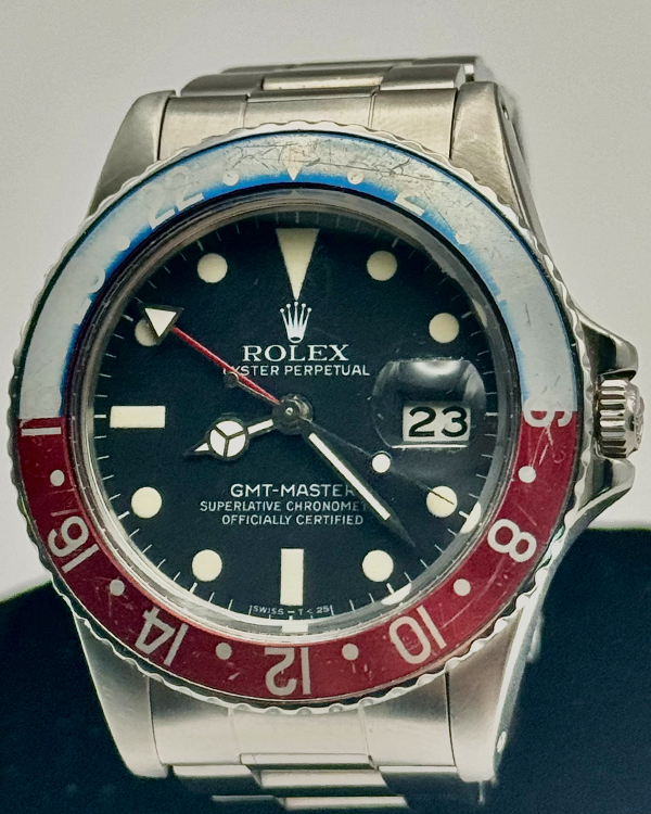 1982 Rolex GMT-Master "Pepsi" 40MM Matte Black Dial Steel Bracelet (16750)