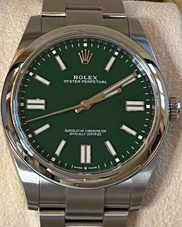 2023 Rolex Oyster Perpetual 41MM Green Dial Oyster Bracelet (124300)