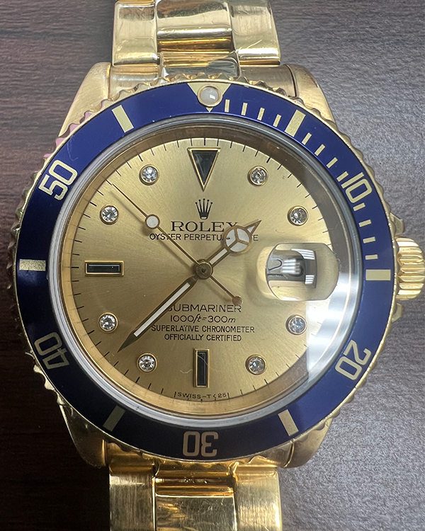 Rolex Submariner 40MM Champagne Dial Yellow Gold Oyster Bracelet (16808)