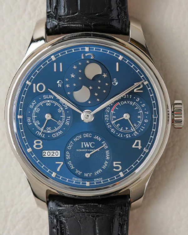 2018 IWC Schaffhausen Portugieser 44.2MM Blue Dial Leather Strap (IW503401)