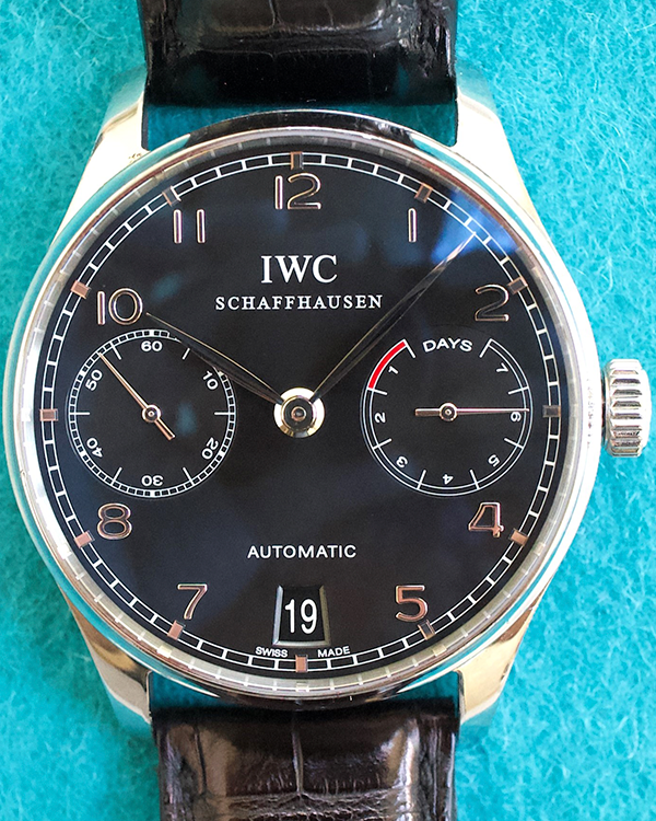 2007 IWC Schaffhausen Portugieser Automatic 42MM Black Dial Leather Strap (IW500109)