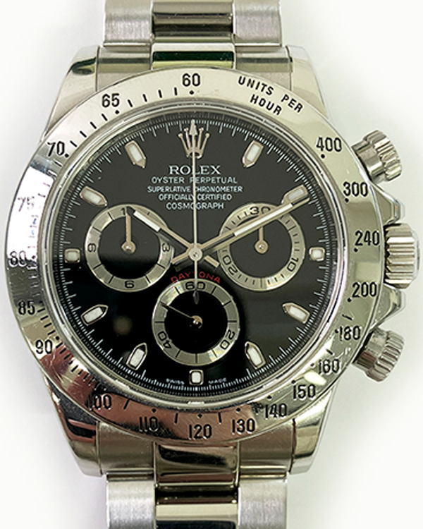 Rolex Cosmograph Daytona 40MM Black Dial Steel Bracelet (116520)