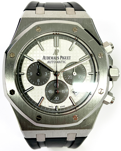 2016 Audemars Piguet Royal Oak 41MM Silver Dial Rubber Strap (26327TI.OO.D004CA.01)