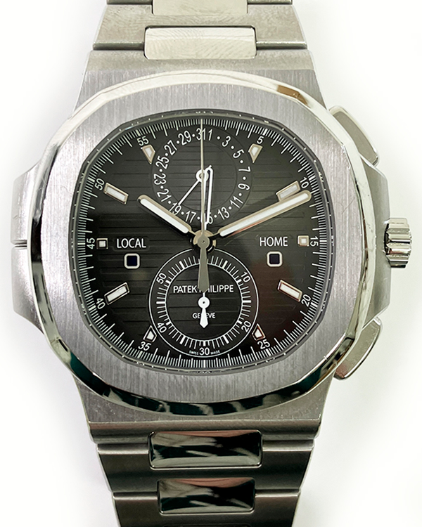 Patek Philippe Nautilus Travel Time Chronograph 40MM Black Dial Steel Bracelet (5990/1A-001)