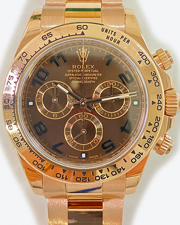 2018 Rolex Cosmograph Daytona 40MM Chocolate Dial Rose Gold Bracelet (116505)