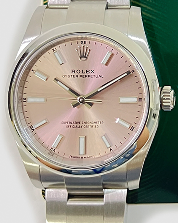 2024 Rolex Oyster Perpetual 34MM Pink Dial Oyster Bracelet (124200)