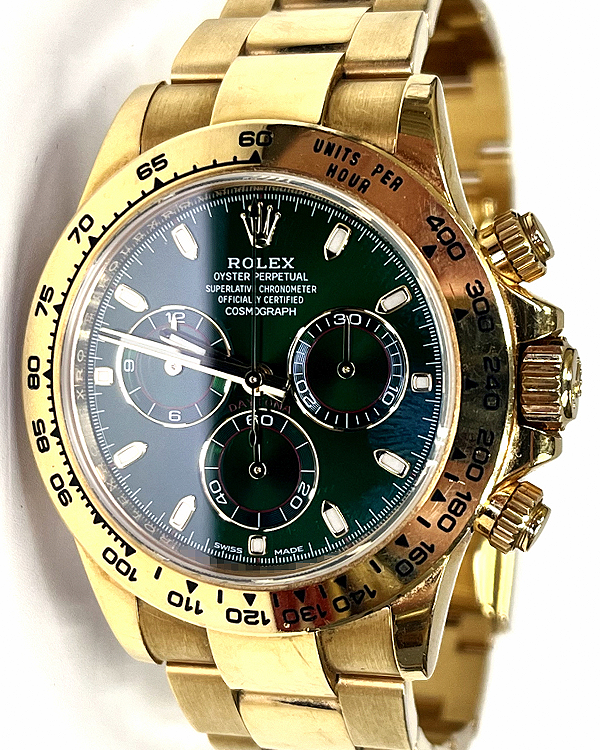 2016 Rolex Cosmograph Daytona "John Mayer" 40MM Green Dial Yellow Gold Oyster Bracelet (116508)