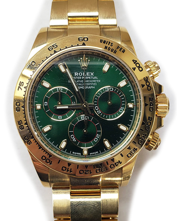 2018 Rolex Cosmograph Daytona "John Mayer" 40MM Green Dial Yellow Gold Oyster Bracelet (116508)