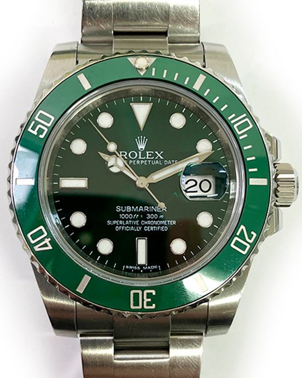 2012 Rolex Submariner Date “Hulk” 40MM Green Dial Oyster Bracelet (116610LV)