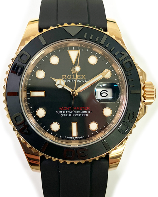 2018 Rolex Yacht-Master 40MM Black Dial Oysterflex Strap (116655)