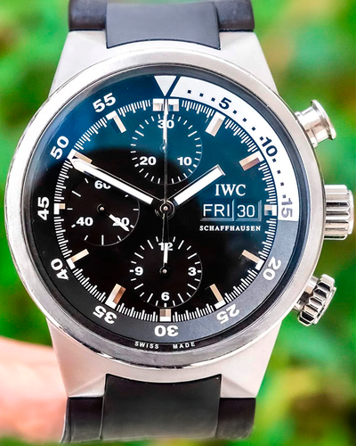 IWC Schaffhausen Aquatimer Chronograph 42MM Black Dial Rubber Strap (IW371933)