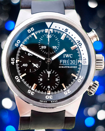 IWC Schaffhausen Aquatimer Chronograph 42MM Black Dial Rubber Strap (IW371933)