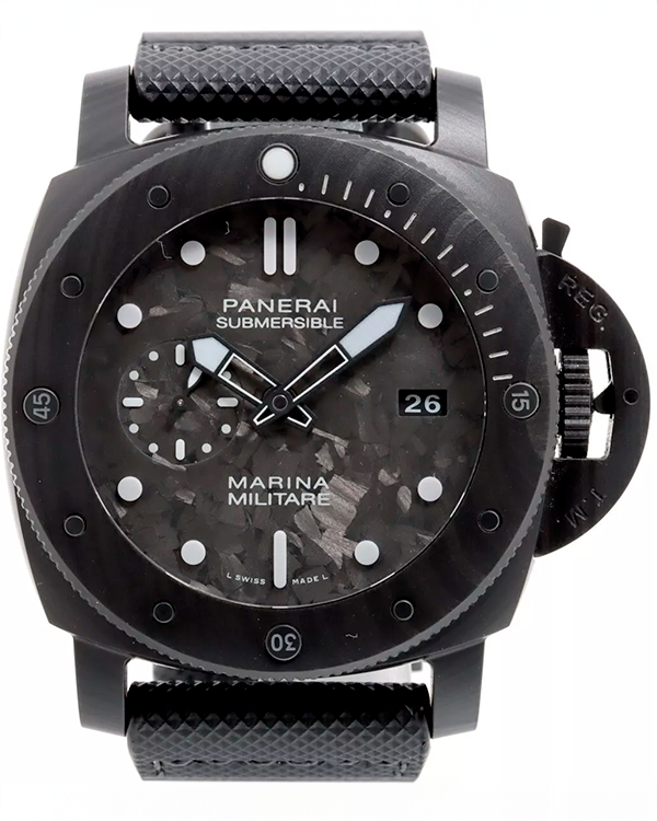 Panerai Luminor Submersible Marina Militare 47MM Black Dial Rubber Strap (PAM00979)