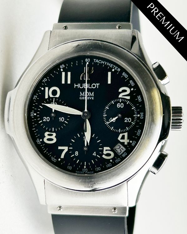 Hublot Classic MDM Geneve Chronograph 40MM Black Dial Rubber Strap (1810.1)