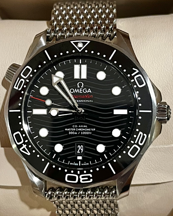 2023 Omega Seamaster Diver 300M 42MM Black Dial Aftermarket Steel Bracelet (210.30.42.20.01.001)