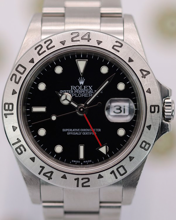 2002 (Y Serial) Rolex Explorer ll 40MM Black Dial Oyster Bracelet (16570)