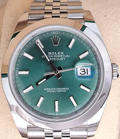 2023 Rolex Datejust 41MM Mint Green Dial Jubilee Bracelet (126300)