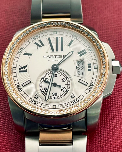 Cartier Calibre de Cartier 42MM Silver Dial Two-Tone Bracelet (W7100036)