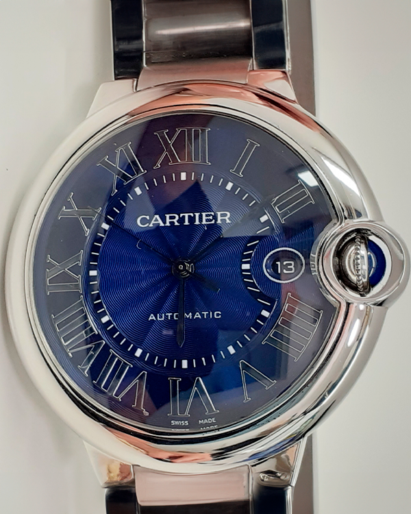 Cartier Ballon De Cartier 42mm Blue Dial Steel Bracelet (3765)