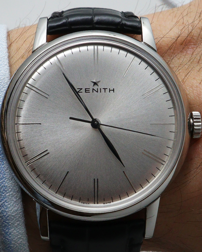 Zenith Elite 42MM Silver Dial Leather Strap (03.2270.6150)