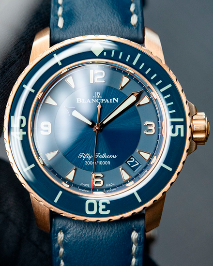 2020 Blancpain Fifty Fathoms 45MM Blue Dial Leather Strap (5015-3603C-63B)