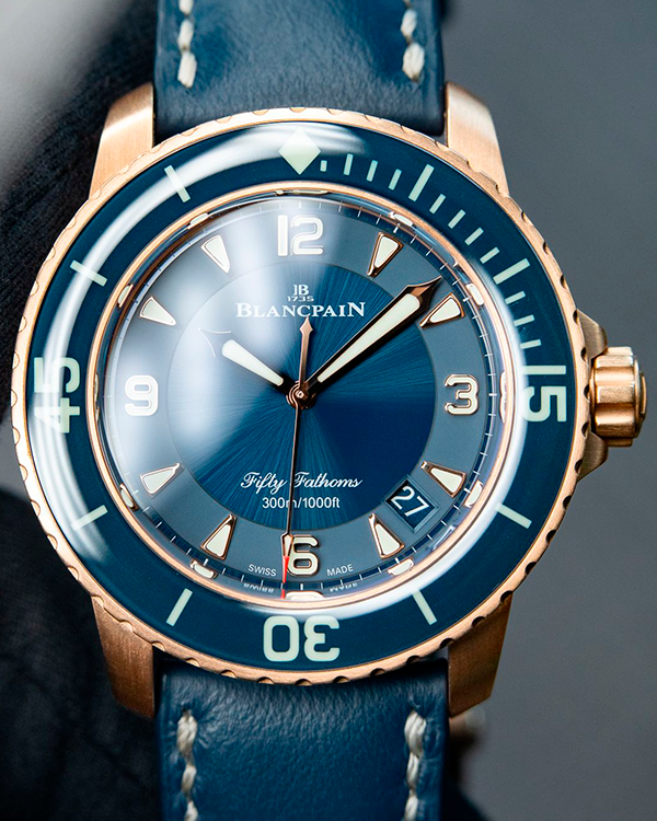 2020 Blancpain Fifty Fathoms 45MM Blue Dial Leather Strap (5015-3603C-63B)