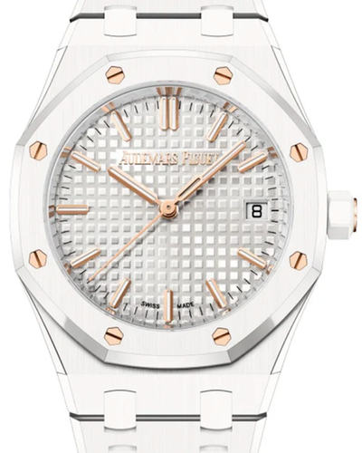 Audemars Piguet Royal Oak 34MM Silver Dial Ceramic Bracelet (77350CB.OO.1266CB.01)