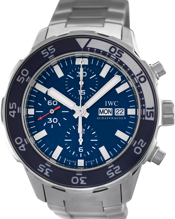 IWC Schaffhausen Aquatimer Chronograph 45.6MM Blue Dial Steel Bracelet (IW376710)