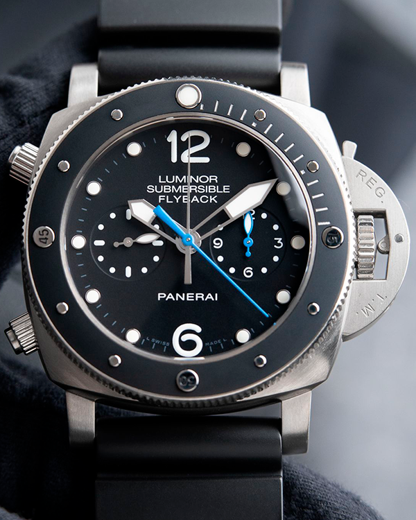 2022 Panerai Luminor Submersible Flyback Chronograph 47MM Black Dial Rubber Strap (PAM00615)