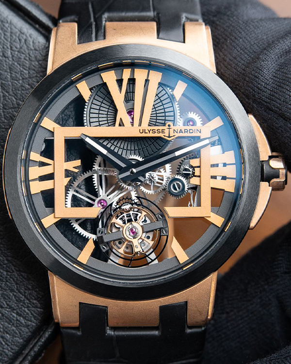 Ulysse Nardin Executive Skeleton Tourbillon 45MM Skeleton Dial Leather Strap (1712-139)