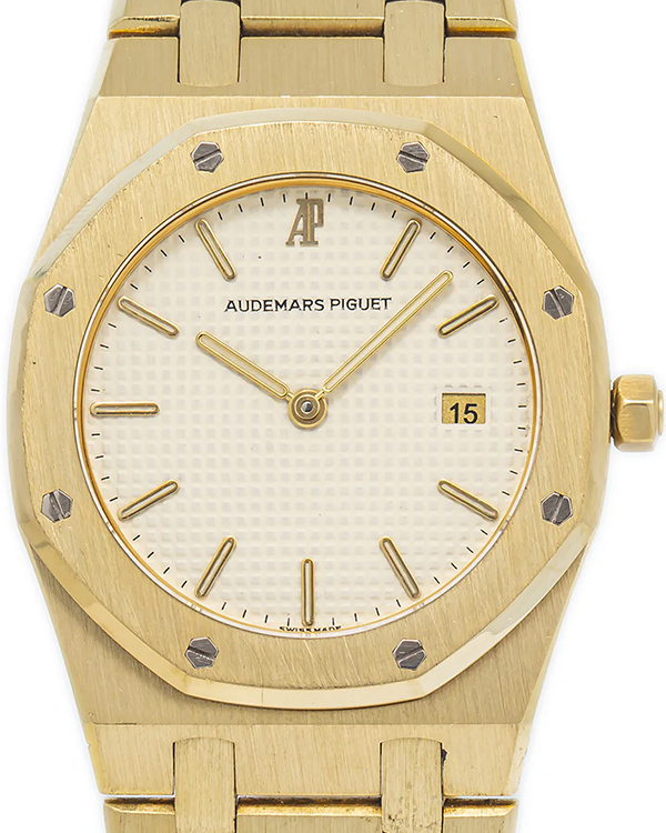 Audemars Piguet Royal Oak 33MM Quartz White Dial Yellow Gold Bracelet (56175BA)