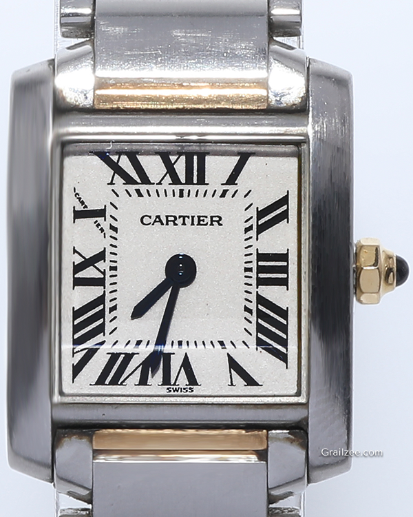 Cartier Tank Française  28x32MM Silver Dial White Gold/Steel Bracelet (W51007Q4)