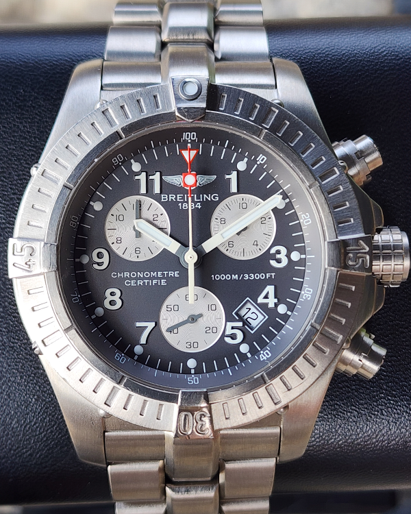 2004 Breitling Avenger M1 44MM Grey Dial Titanium Bracelet (E7336009/M507)